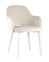 Стул Венера велюр кремовый ножки белые. Фото №1