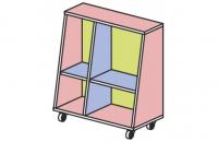 Тумба мобильная с открытыми полками Силуэт