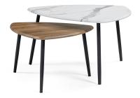 Журнальный стол, Лойс мрамор белый / дуб вотан фото Журнальный стол, Лойс мрамор белый / дуб вотан. Фото №1