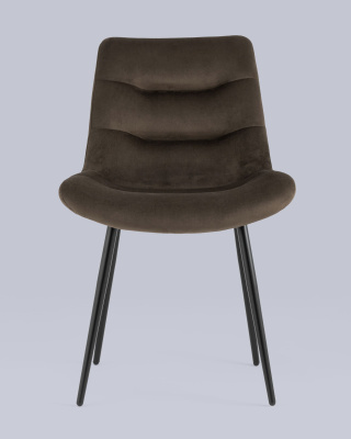 Стул Остин велюр тёмно-коричневый. Фото