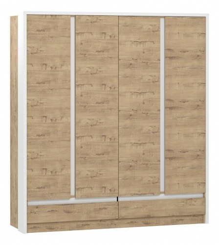 Шкаф комбинированный Virginia НМ 011.51, Белый Скандинавский/Дуб Бунратти. Фото №1