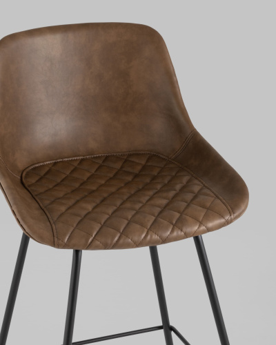 Стул полубарный TEXAS экокожа коричневый. Фото №8