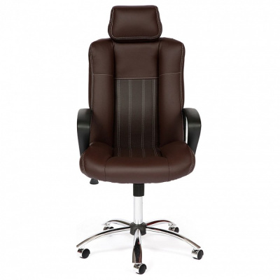 Компьютерное кресло OXFORD хром кож/зам, коричневый/коричневый перфорированный, 36-36/36-36/06 (id:  ). Фото №2