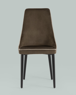 Стул Луис с кантом велюр коричневый. Фото