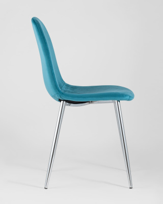 Стул Валенсия велюр темно-бирюзовый хромированные ножки фото Стул Валенсия велюр темно-бирюзовый хромированные ножки. Фото №4