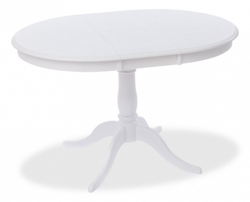 Стол раскладной Siena ( SA-T4EX) дерево гевея/мдф, 90+30х90х75см, pure white (белый 2-1). Фото №1