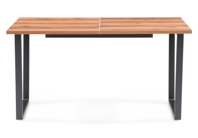 Стол деревянный Лота Лофт 140 25 мм дуб делано темный / матовый черный. Фото №3