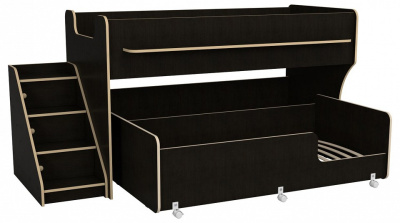 Кровать двухъярусная Р444-2 Капризун 7, древесина коричневая светлая дуб. Фото