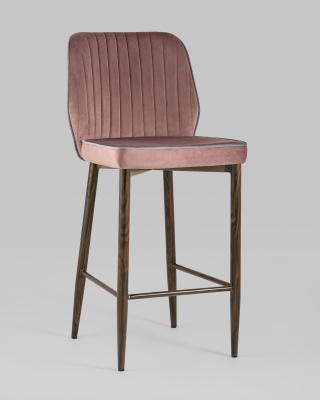 Стул полубарный Лоренс велюр пыльно-розовый. Фото