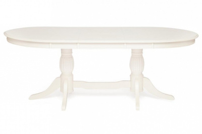 Стол обеденный LORENZO (Лоренцо) дерево гевея/мдф, 1067x1600+457x760см, pure white (402). Фото №2