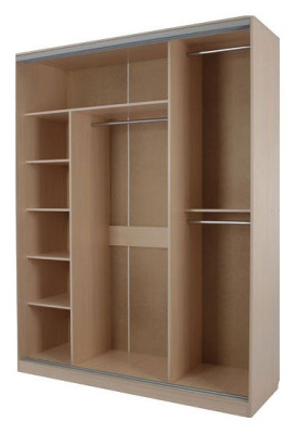 Шкаф-купе Бассо 7-600 розы (полки слева) дуб млечный. Фото №2