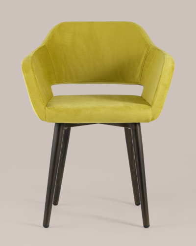 Стул с подлокотниками Саймон велюр золотистый. Фото №5