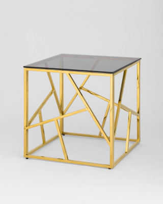 Журнальный столик 55*55 АРТ ДЕКО золото стекло smoke фото Журнальный столик 55*55 АРТ ДЕКО золото стекло smoke. Фото №3