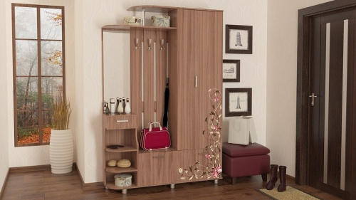 Стенка для прихожей Барселона-2 дуб млечный фото Стенка для прихожей Барселона-2 дуб млечный. Фото №1