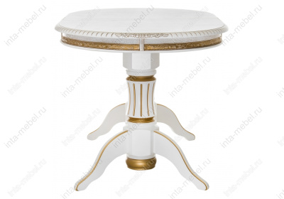 Стол Женева молочный с золотой патиной. Фото