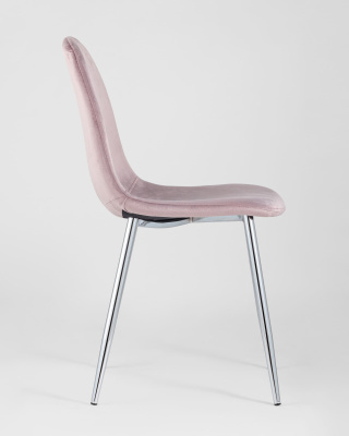Стул Валенсия велюр розовый хромированные ножки фото Стул Валенсия велюр розовый хромированные ножки. Фото №4