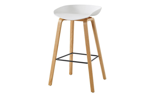 Стул барный BY003 белый бук/матовый черный металл. Фото №8