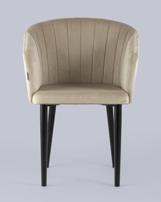 Стул с подлокотниками Нейтон велюр бежевый фото Стул с подлокотниками Нейтон велюр бежевый. Фото №5