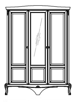 Шкаф для одежды Мокко ММ-316-01/03 (с зеркалом) фото Шкаф для одежды Мокко ММ-316-01/03 (с зеркалом). Фото №3