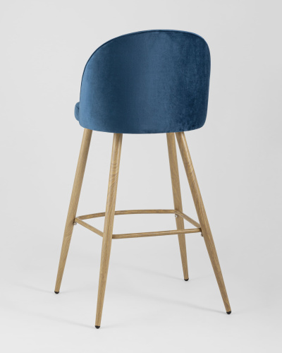 Стул барный Лион голубой велюр. Фото №7