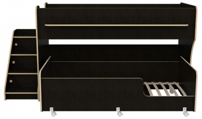 Кровать двухъярусная Р444-2 Капризун 7, древесина коричневая светлая дуб. Фото