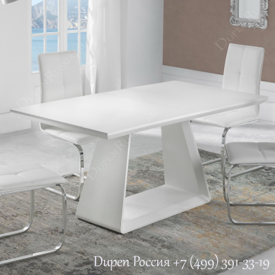 Обеденный стол DUPEN DT-22 Раскладной Белый полуматовый. Фото