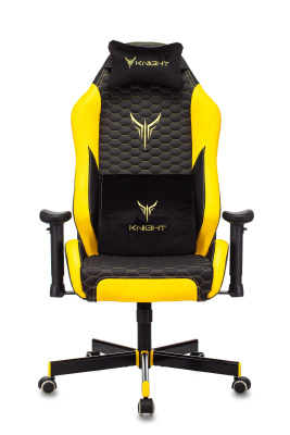 Кресло игровое Knight Neon черный/желтый соты эко.кожа с подголов. крестовина металл. Фото №4