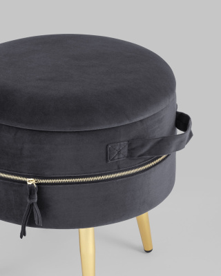 Пуф Тильда велюр антрацит фото Пуф Тильда велюр антрацит. Фото №5