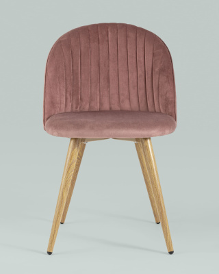 Стул Лион Страйпс велюр розовый. Фото №5
