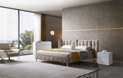 Кровать HUSK 8705 бежевая. Фото