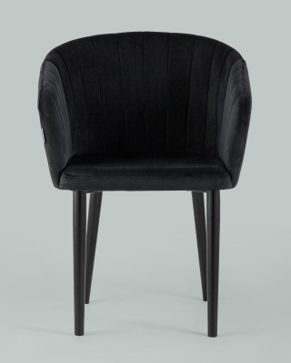 Стул с подлокотниками Нейтон велюр черный. Фото №5