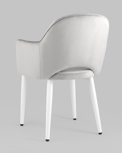 Стул Венера велюр серый ножки белые. Фото №7