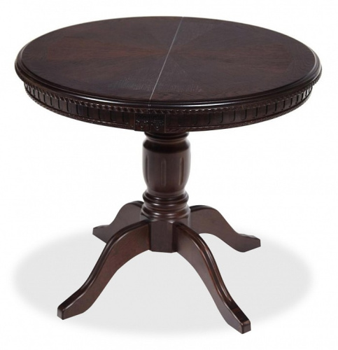 Стол STEFANO круглый бук, мдф, D90+30x77см, Tobacco. Фото №1