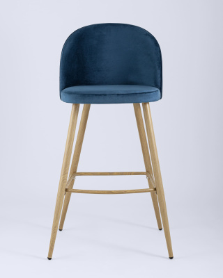 Стул барный Лион голубой велюр. Фото №5