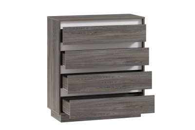 Комод Virginia НМ 011.02, Белый Скандинавский/Ясень Анкор темный. Фото №2