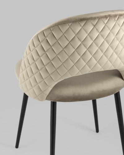 Стул Меган велюр с ромбами капучино. Фото №9