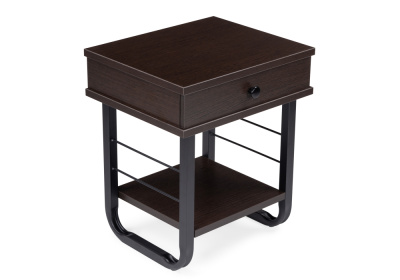 Тумба прикроватная Малгома черная / венге. Фото