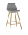 Стул барный Валенсия велюр серый ножки цвет дерево фото Стул барный Валенсия велюр серый ножки цвет дерево. Фото №1