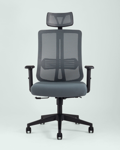 Кресло руководителя TopChairs Post серое фото Кресло руководителя TopChairs Post серое. Фото №6