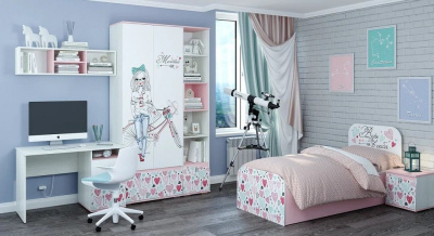 Стеллаж комбинированный Малибу,белый. Фото