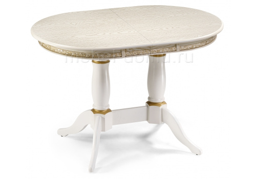 Стол деревянный Кантри 120 крем с золотой патиной. Фото №1