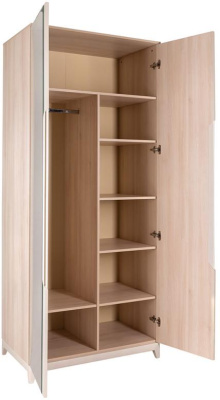 Шкаф двухстворчатый с зеркалами Сканди Жемчужно-белый. Фото №5