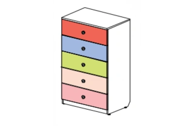 Комод узкий пять ящиков Силуэт фото Комод узкий пять ящиков Силуэт. Фото №2