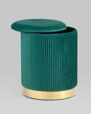 Пуф Шарлотта с ящиком велюр зеленый фото Пуф Шарлотта с ящиком велюр зеленый. Фото №4
